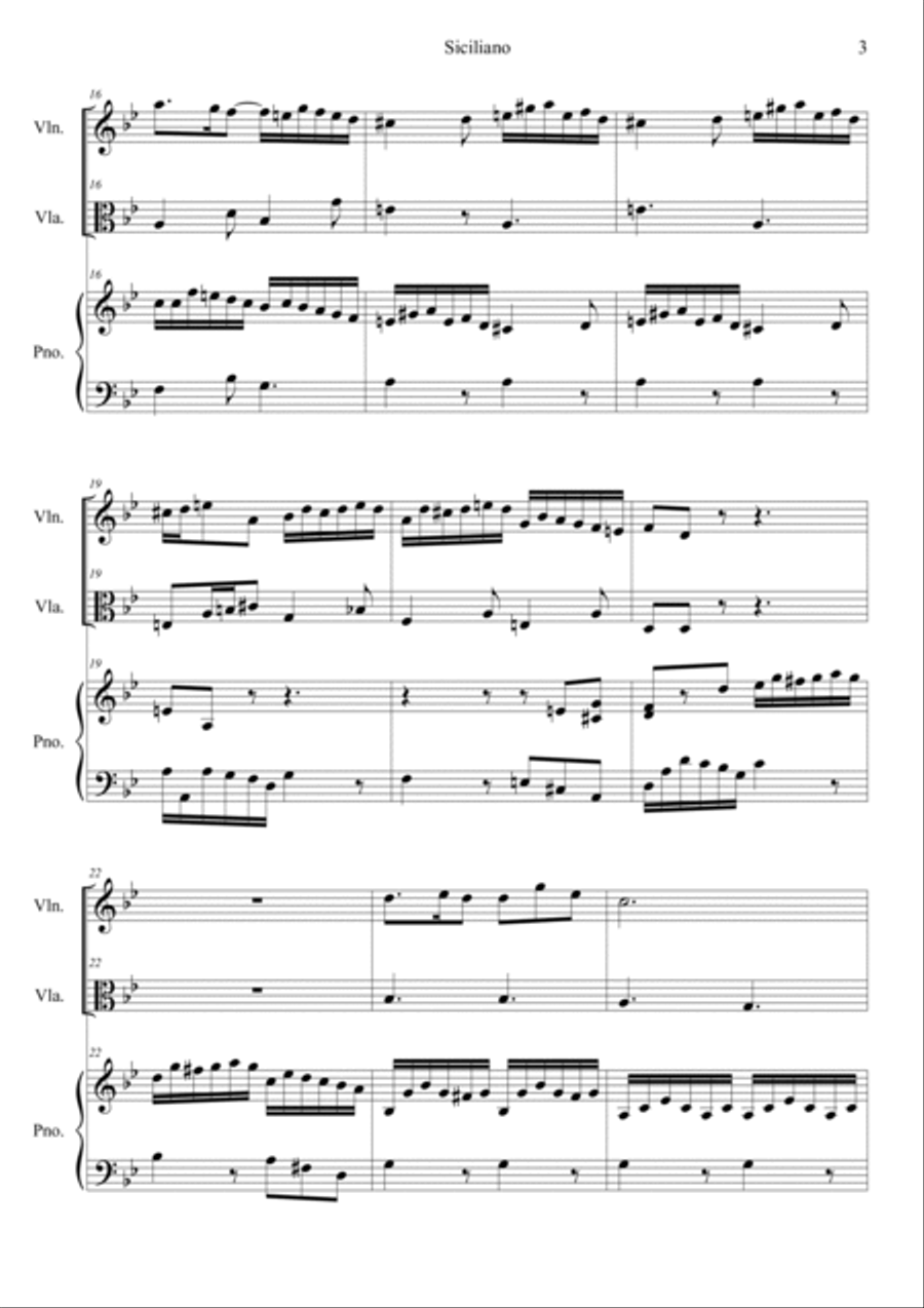Flute Sonata BWV 1031 Siciliano Flute scores gallery preview page 3