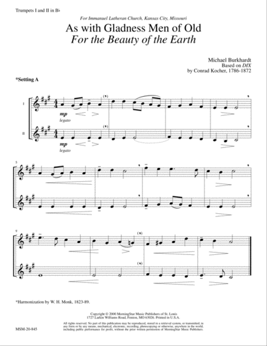For the Beauty of the Earth/As with Gladness Men of Old (Dix) Choir scores gallery preview page 4