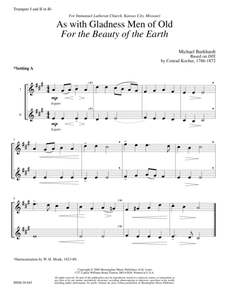 For the Beauty of the Earth/As with Gladness Men of Old (Dix) (Downloadable) image number null
