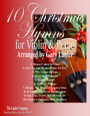 10 CHRISTMAS HYMNS for Violin and Piano (Score/Parts included)