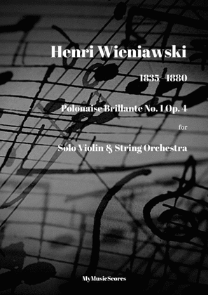 Book cover for Wieniawski Polonaise Brillante No. 1 Op.4 for Violin and String Orchestra