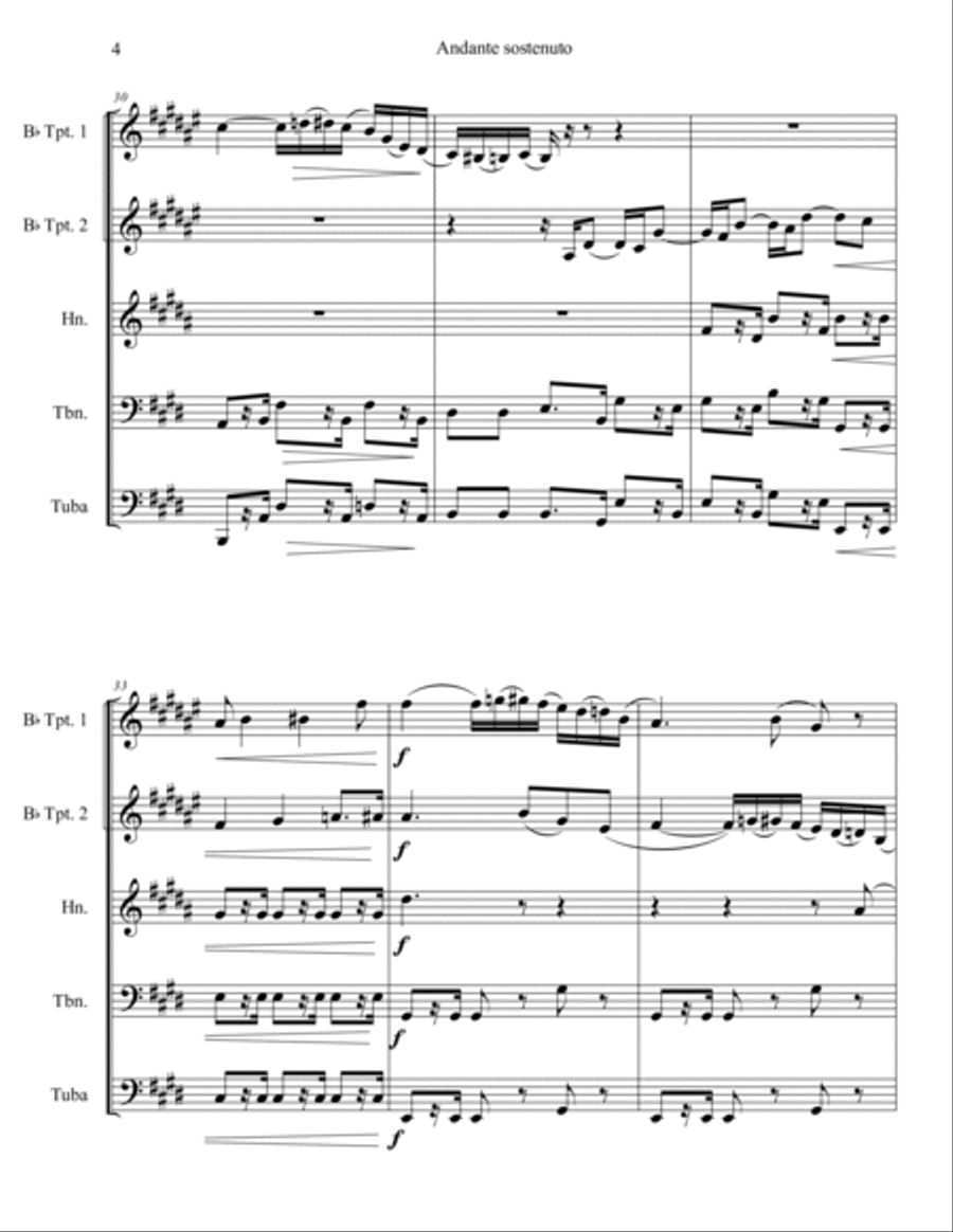 Andante sostenuto (Symphony No. 1 in C Minor, Op.68: II) Brass Ensemble scores gallery preview page 5