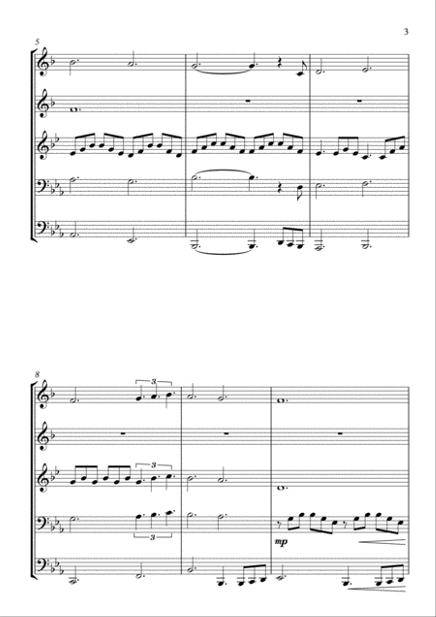 Can't Help Falling In Love Brass Ensemble scores gallery preview page 3