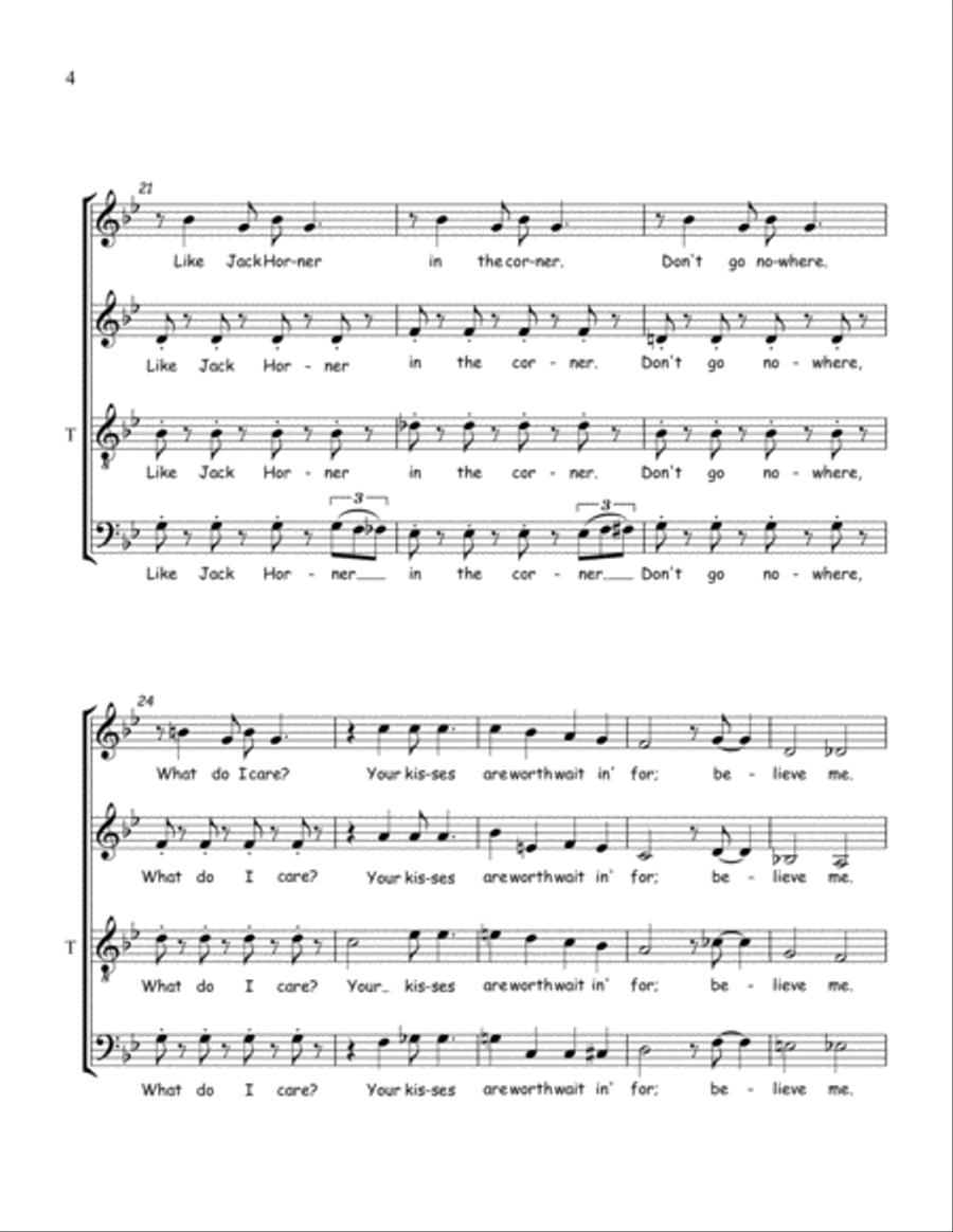 Ain't Misbehavin' 4-Part scores gallery preview page 4