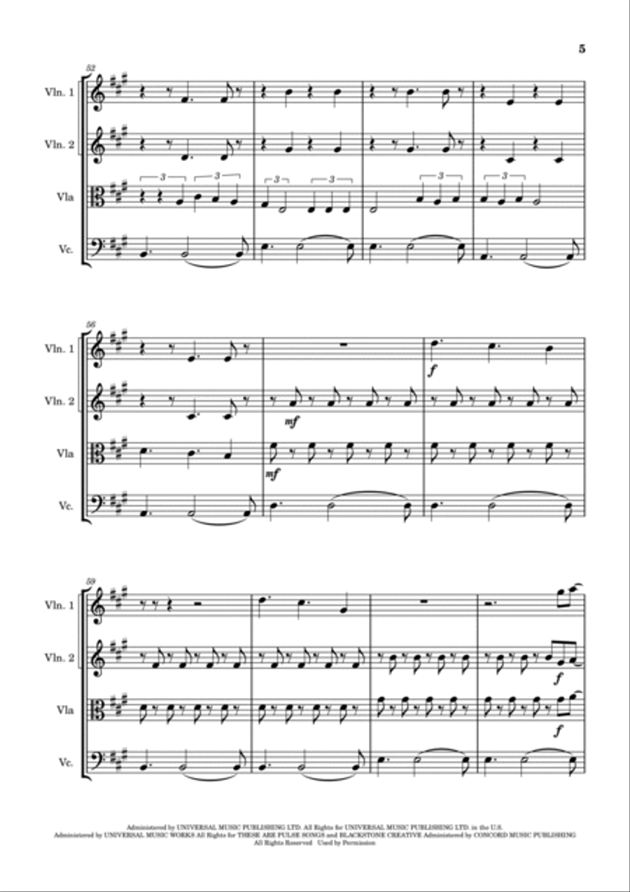 As It Was As It Was String Quartet scores gallery preview page 5