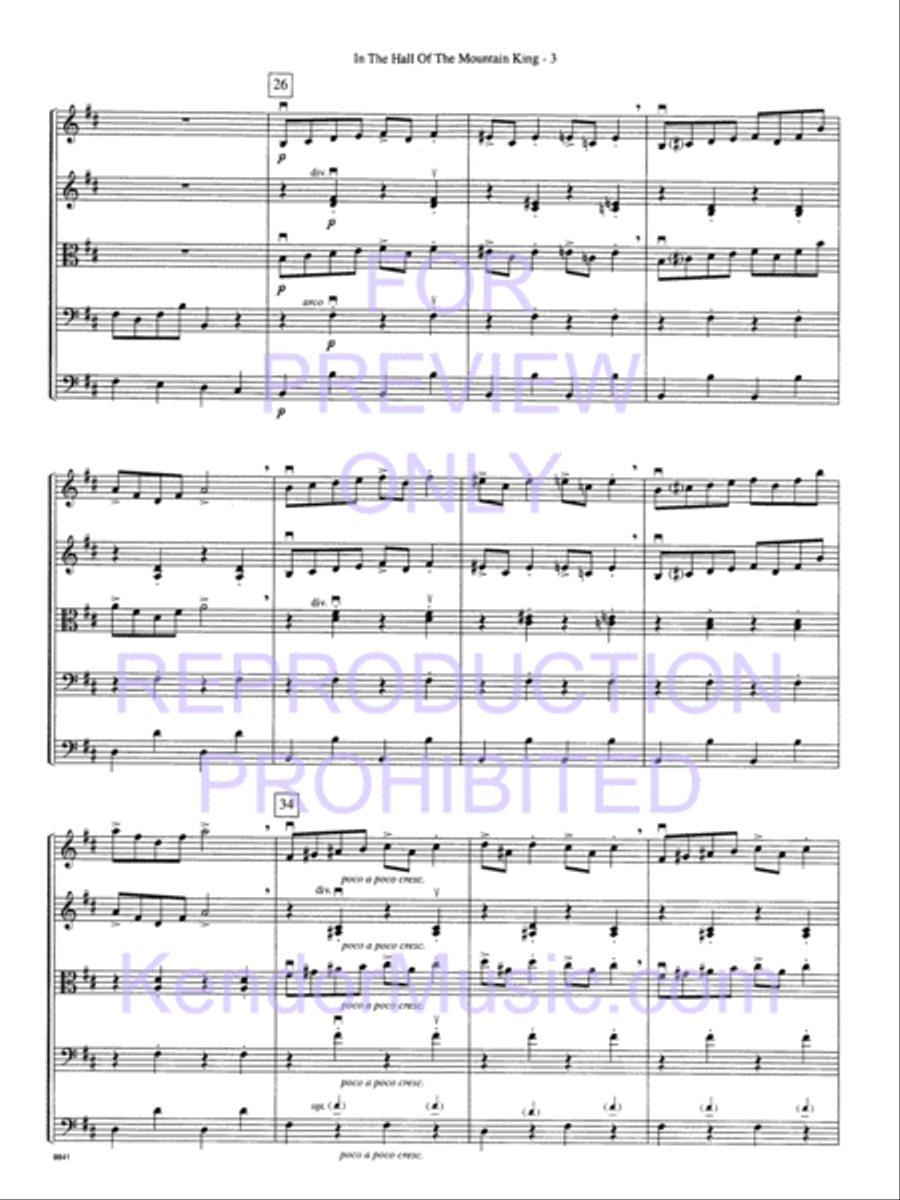 In The Hall Of The Mountain King String Orchestra scores gallery preview page 6
