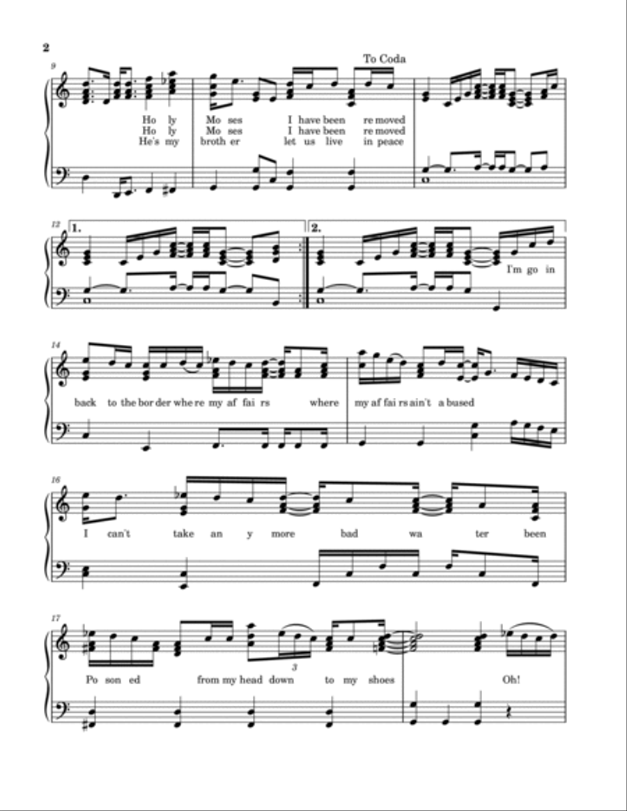 Border Song Piano, Vocal, Guitar scores gallery preview page 2