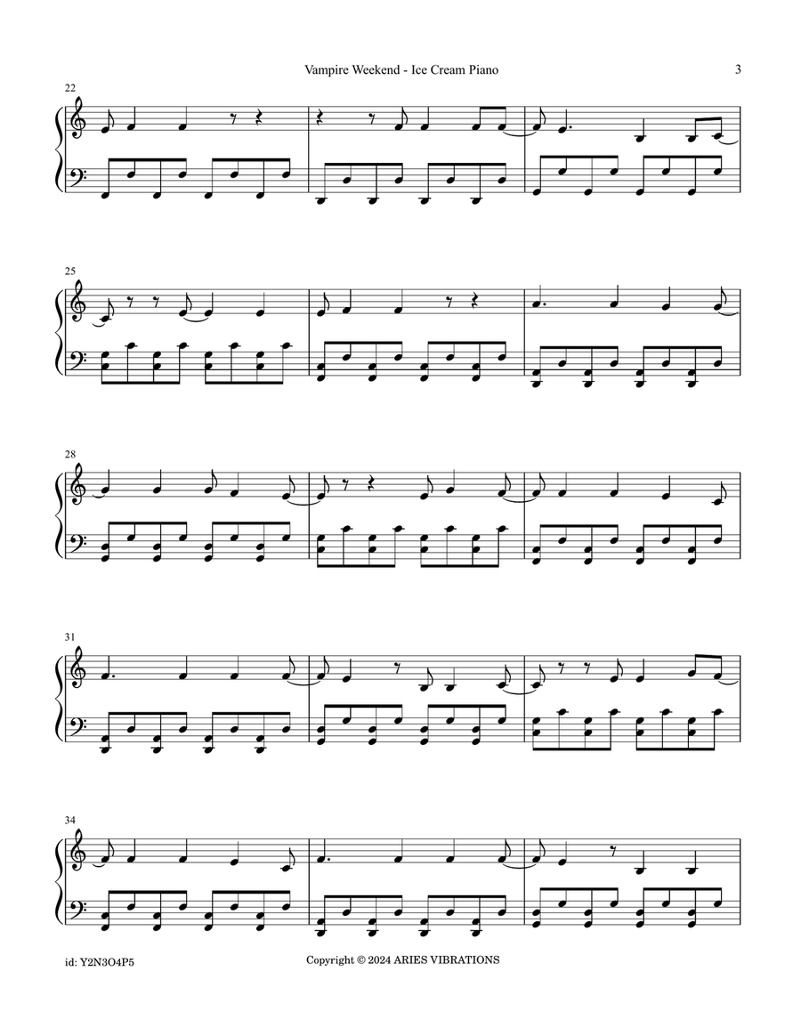 Ice Cream Piano Piano Solo scores gallery preview page 3