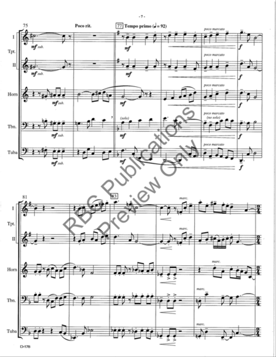 Allegro Maestoso Brass Quintet Brass Quintet scores gallery preview page 8