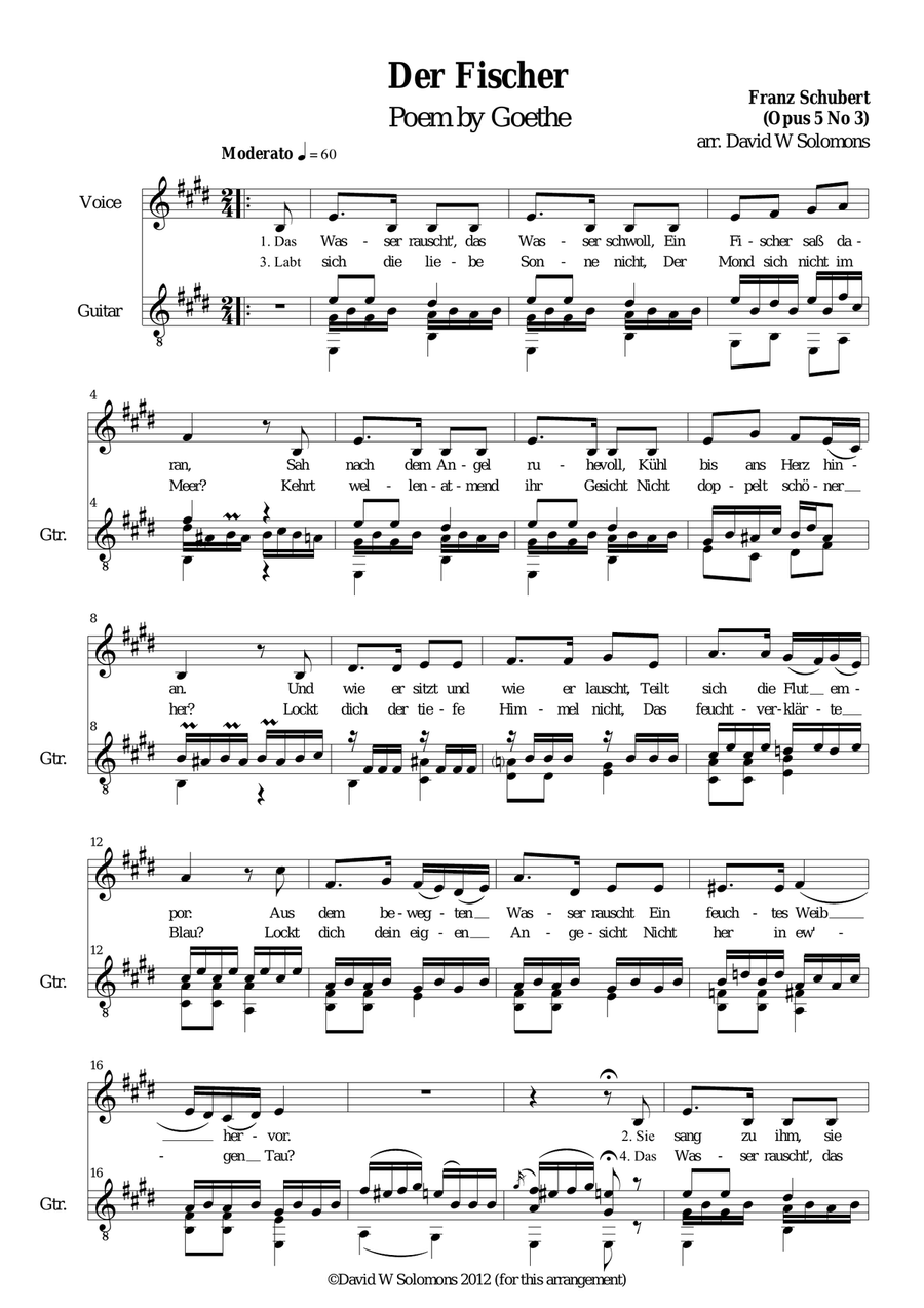 Der Fischer low voice and guitar Acoustic Guitar scores gallery preview page 2