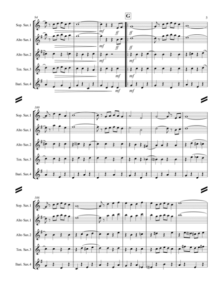 Sing-along Medley #1 (for Saxophone Quartet SATB or AATB) image number null