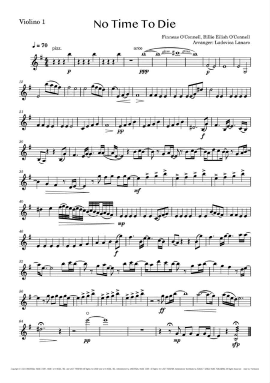 No Time To Die String Quartet scores gallery preview page 2