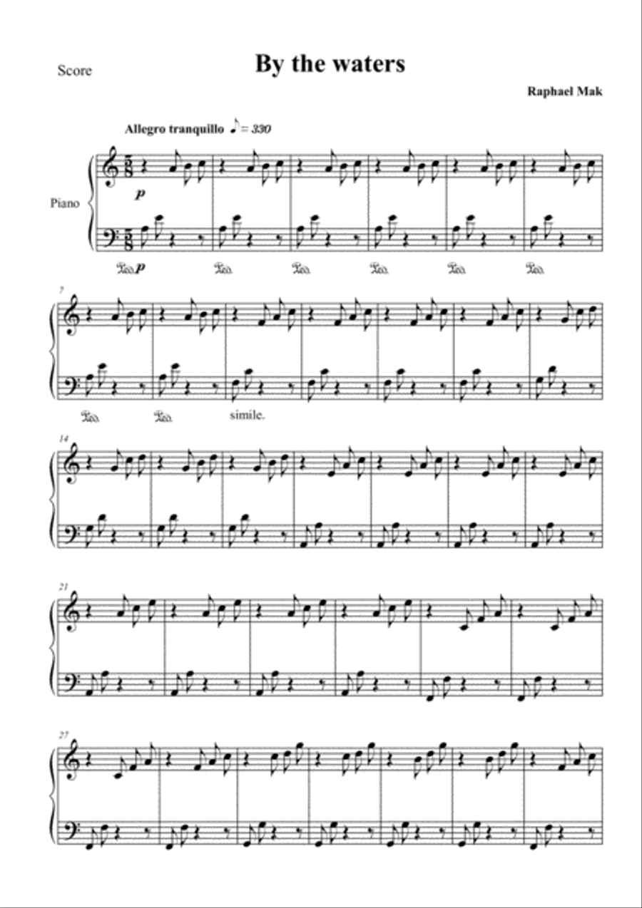 Raphael Mak: By the Waters, op. 15 Piano Solo scores gallery preview page 3