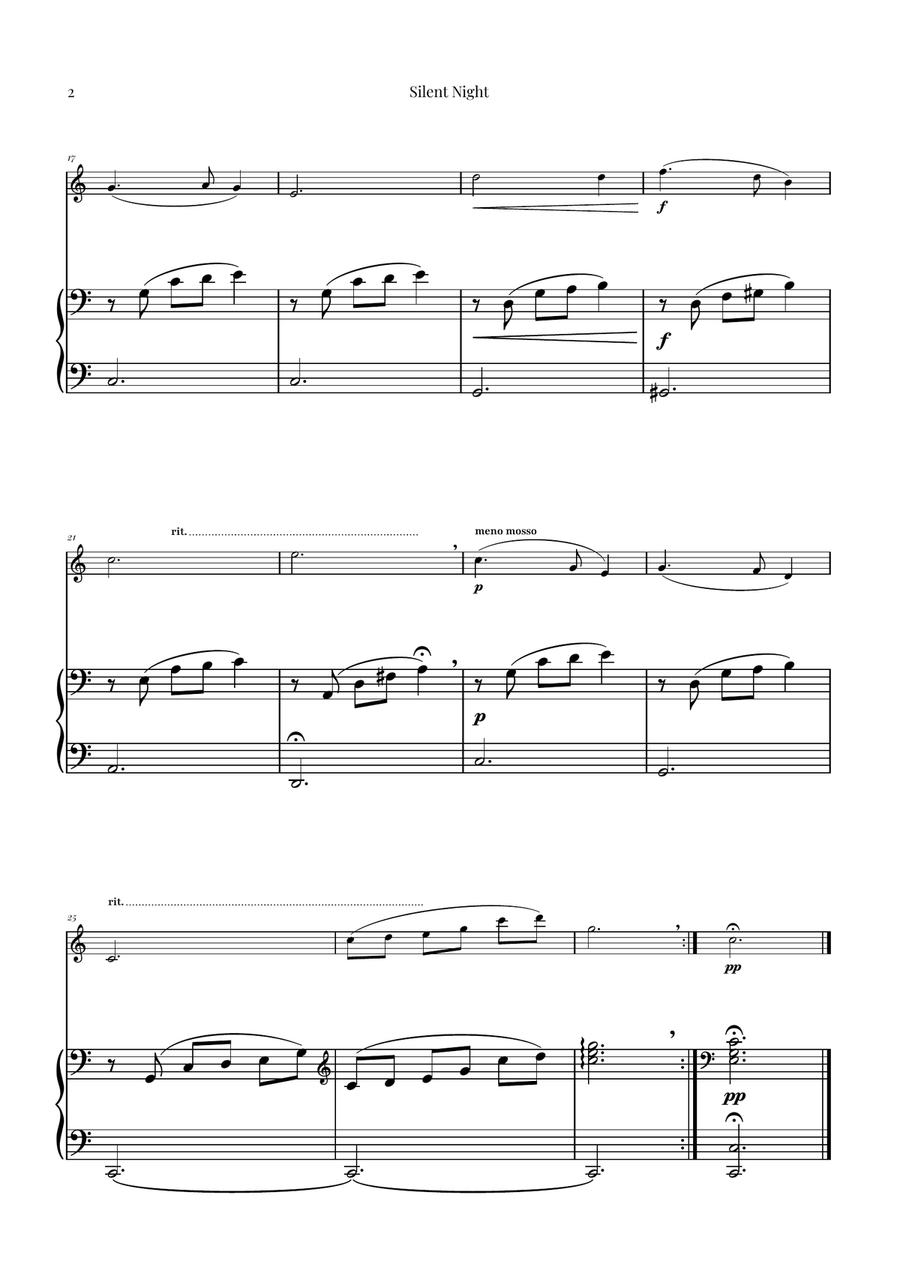 Silent Night | BEAUTIFUL Arrangement Violin Solo scores gallery preview page 2