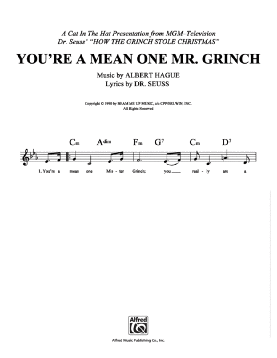 You're a Mean One, Mr. Grinch School and Community scores gallery preview page 1