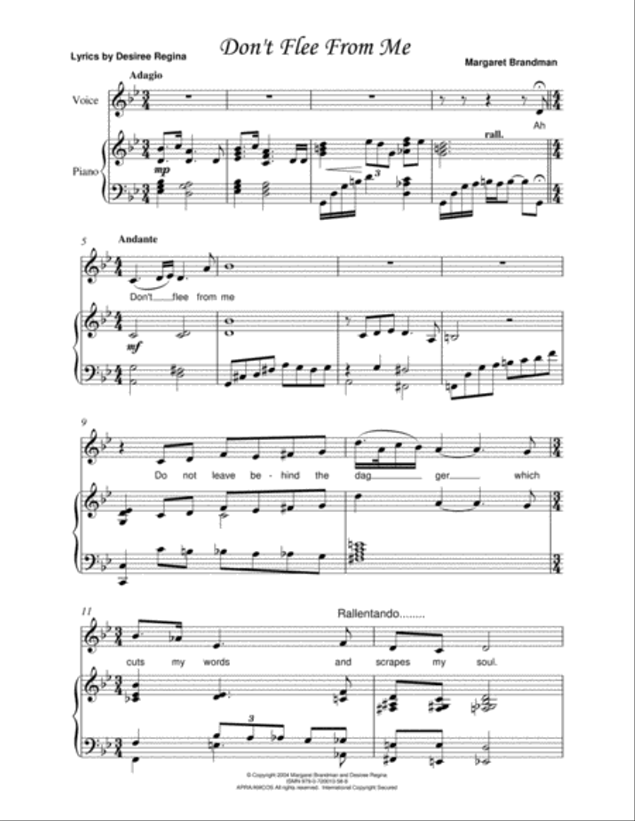 Don't Flee From Me Mezzo-Soprano Voice scores gallery preview page 2