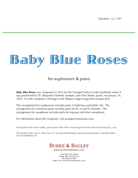 Baby Blue Roses for euphonium & piano image number null
