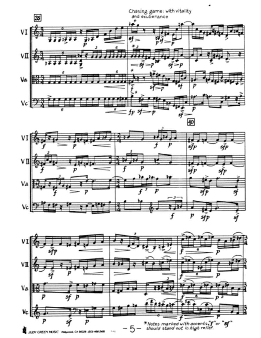 String Quartet No. 2: Child's Play String Quartet scores gallery preview page 6