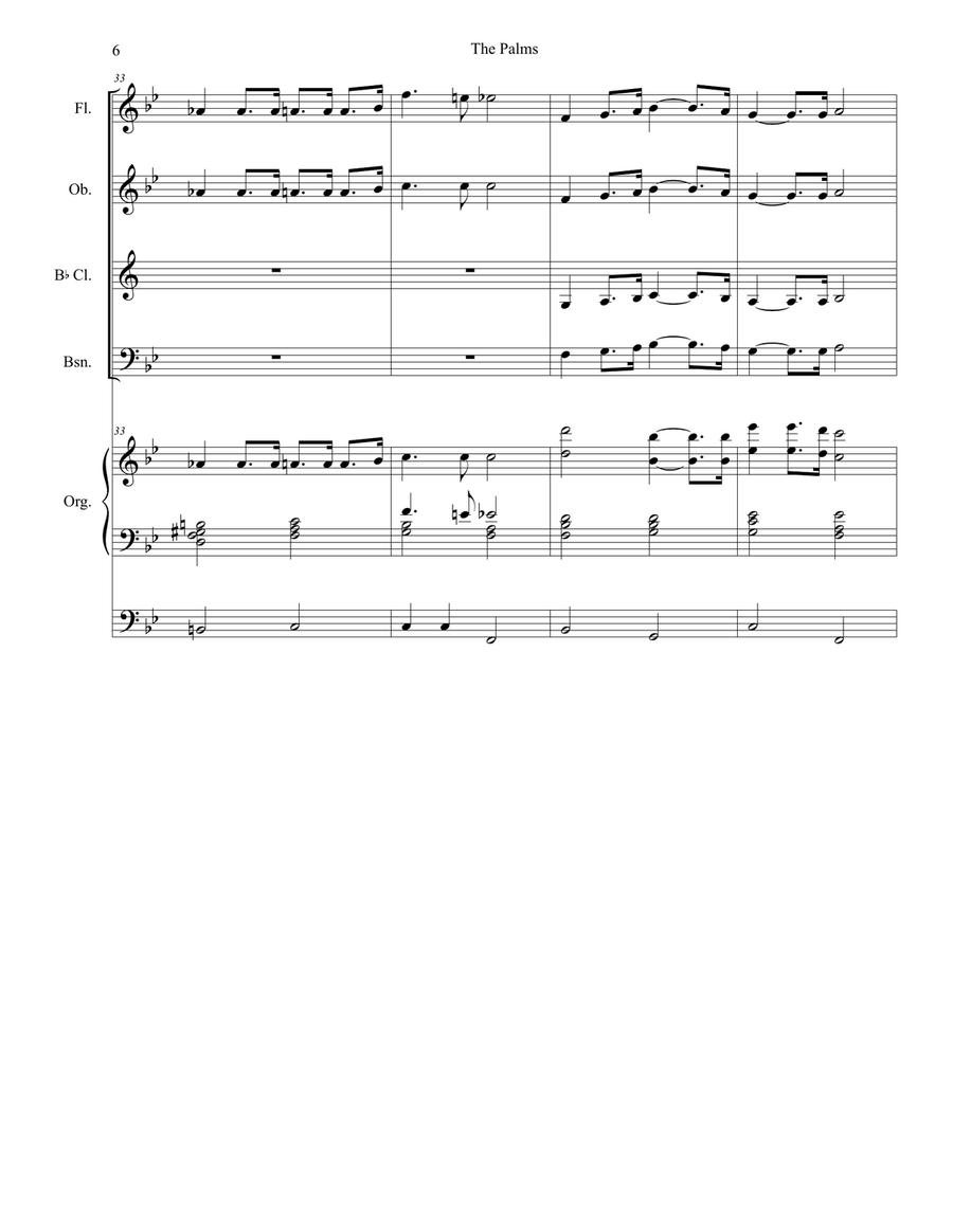 The Palms (Woodwind Quartet and Organ) Woodwind Quartet scores gallery preview page 6