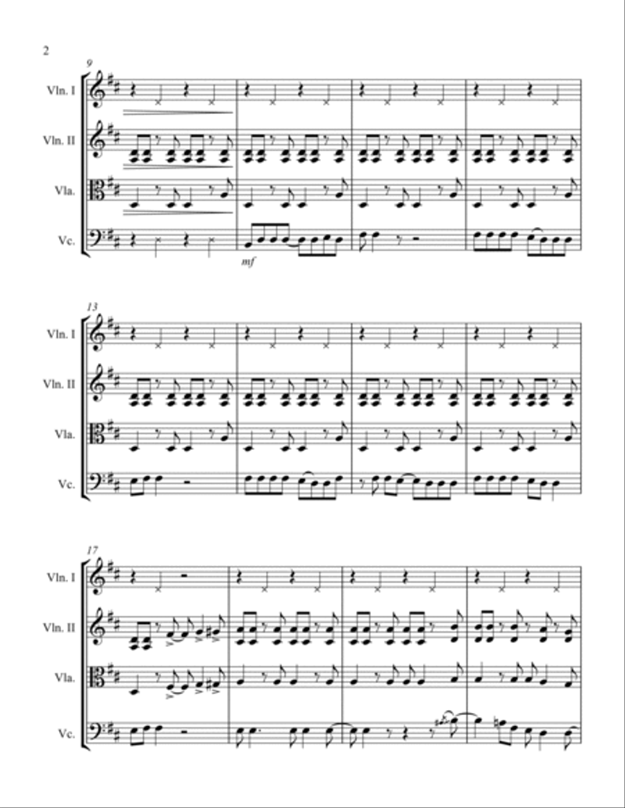 Proud Mary String Quartet scores gallery preview page 4