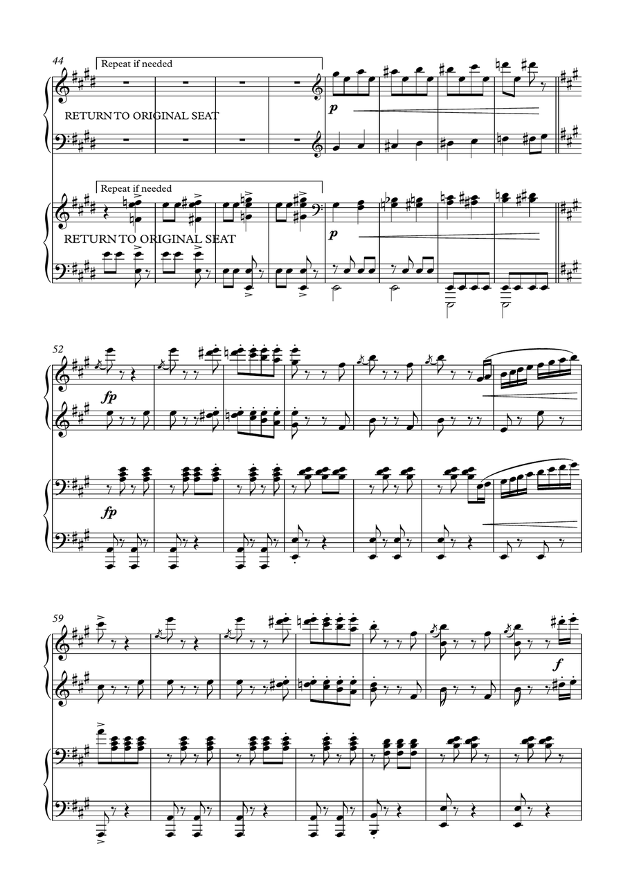 Tritsch Tratsch Polka by Johann Strauss, arranged as an "athletic piano duet" by Simon Peberdy image number null