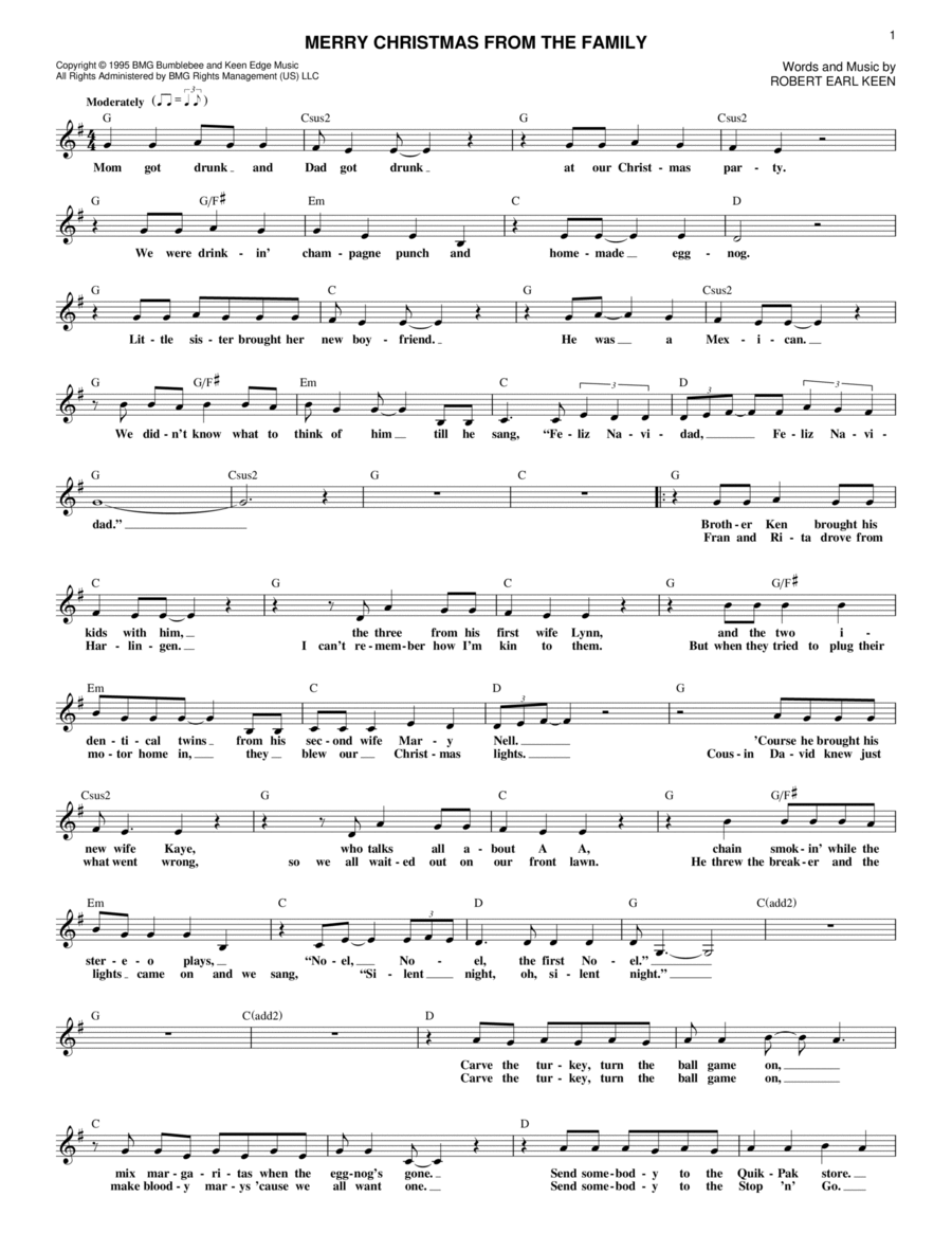 Merry Christmas From The Family Piano scores gallery preview page 1