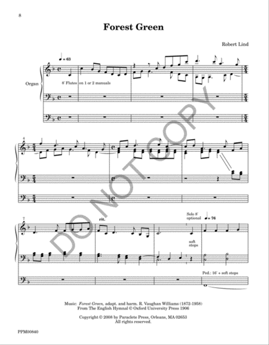 I Sing the Almighty Power of God: Organ Voluntaries on the Hymn Tunes of Ralph Vaughan Williams Volume III Organ scores gallery preview page 11
