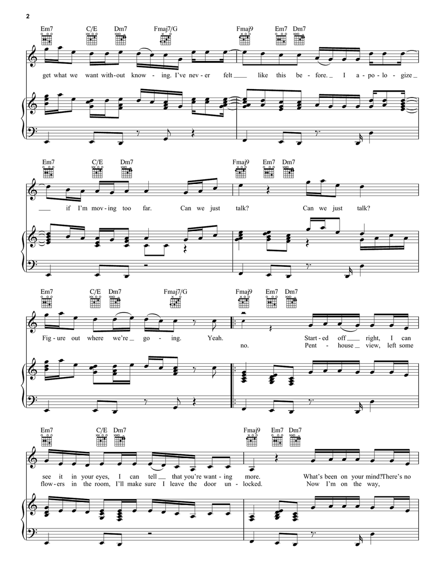Talk Talk Piano, Vocal, Guitar scores gallery preview page 2