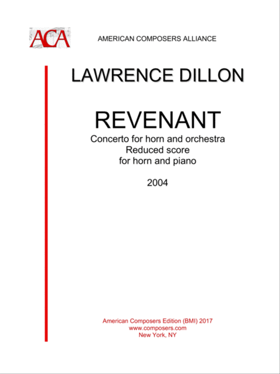 [Dillon] Revenant (Piano Reduction) Horn scores gallery preview page 1