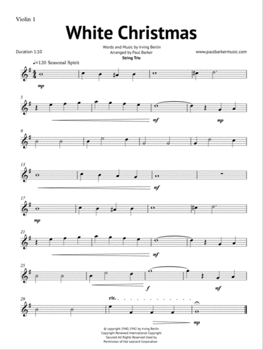 White Christmas String Trio scores gallery preview page 4