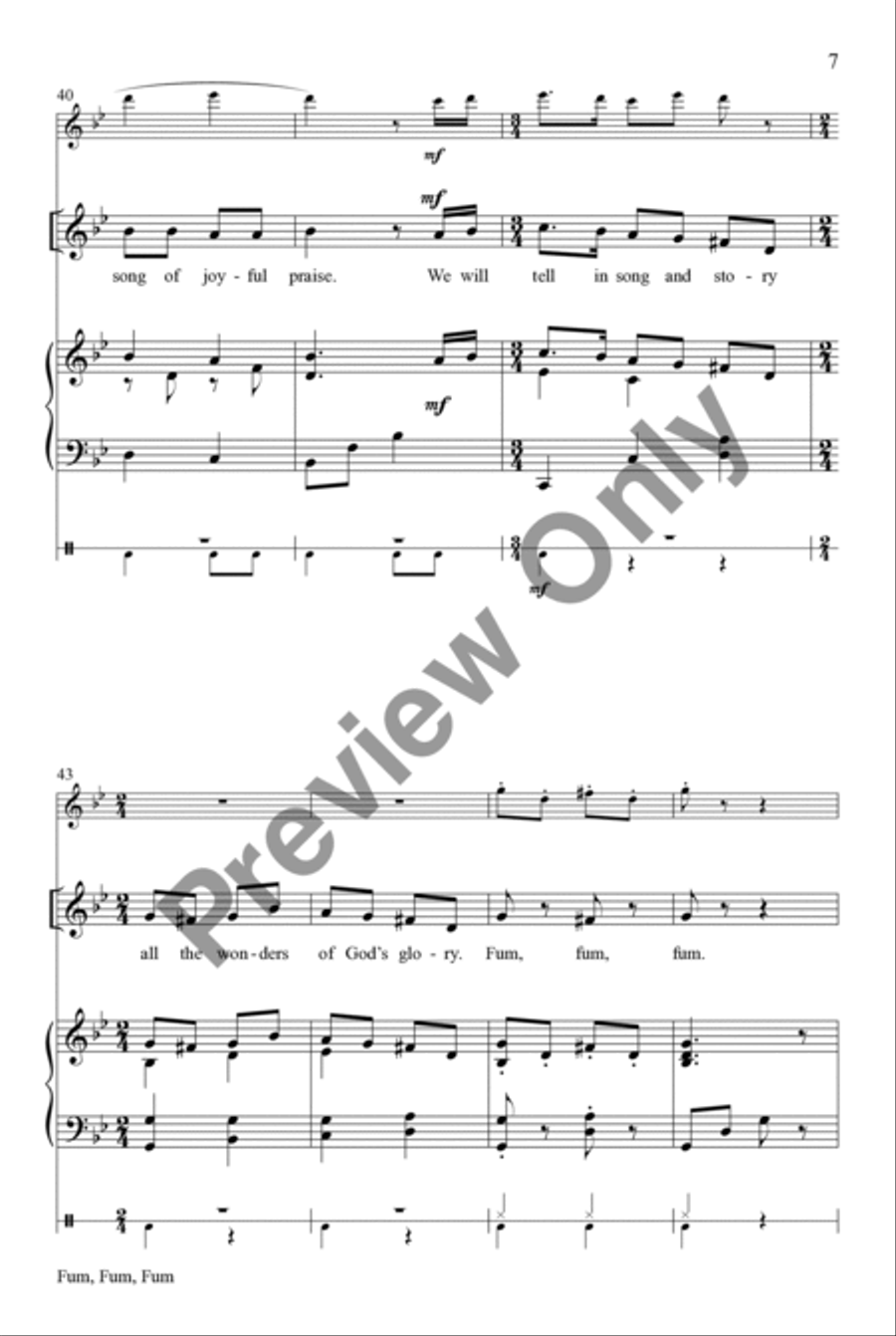 Fum, Fum, Fum Unison/opt. 2-Part Unison Choir scores gallery preview page 7