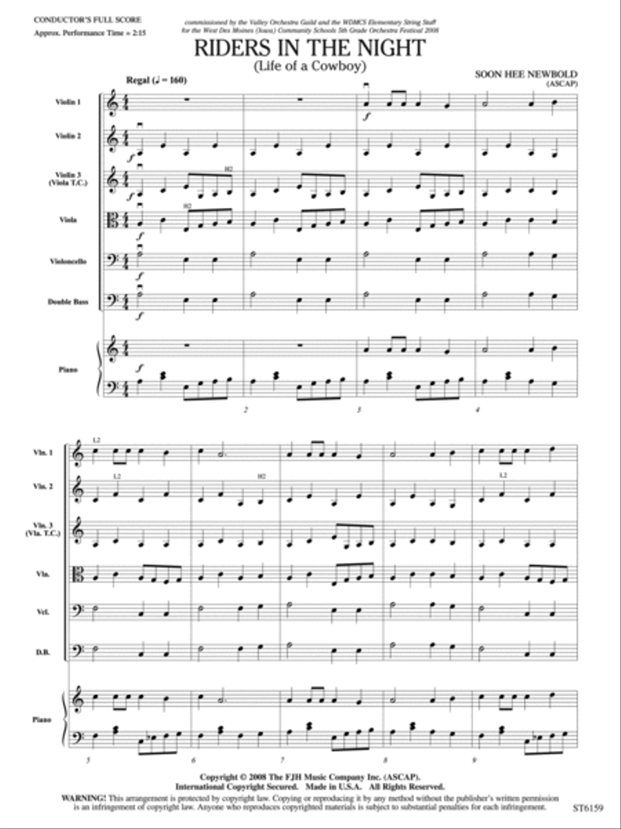 Riders in the Night (Life of a Cowboy): Score String Orchestra scores gallery preview page 3