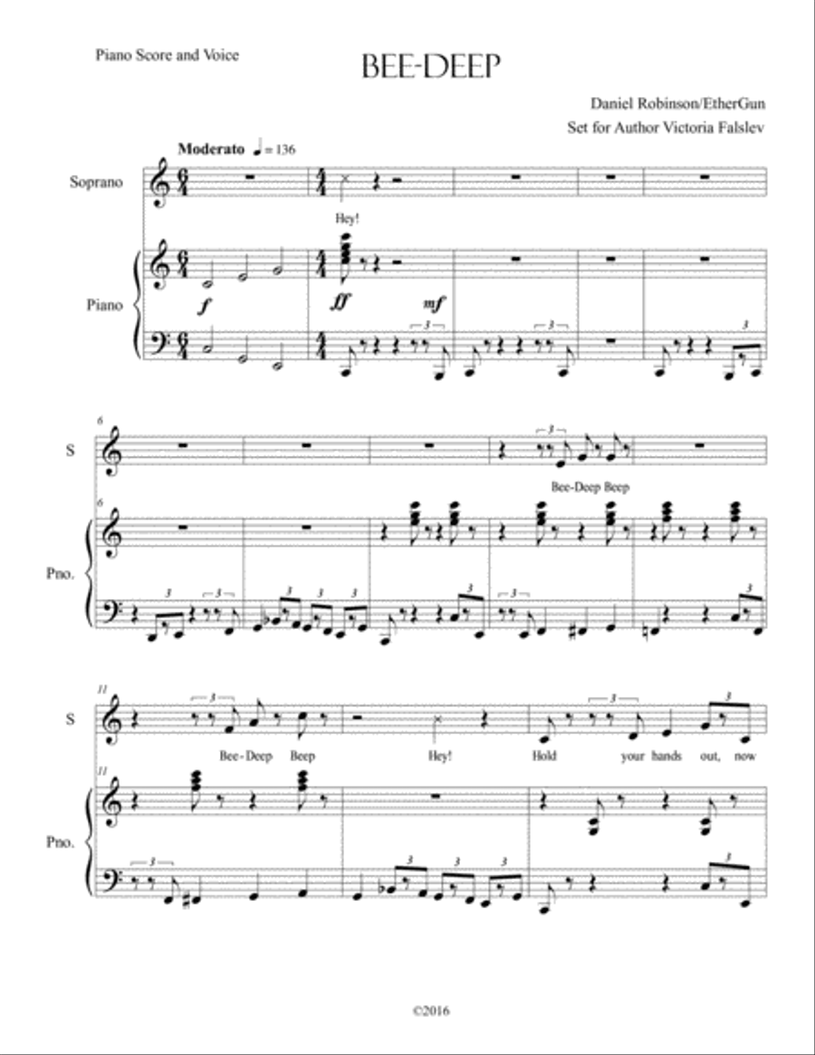 Beedeep's song sheet music Piano Method scores gallery preview page 1