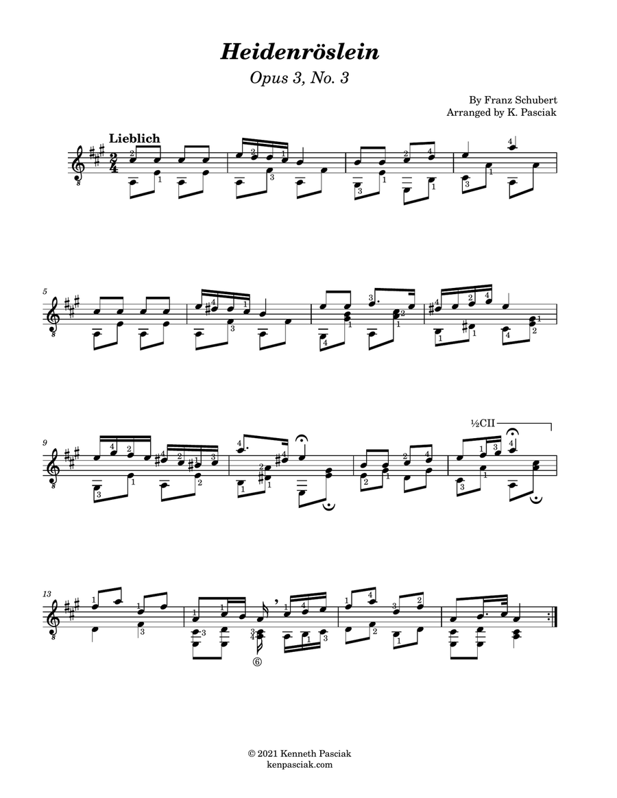 Franz Schubert (for Solo Guitar) Acoustic Guitar scores gallery preview page 4