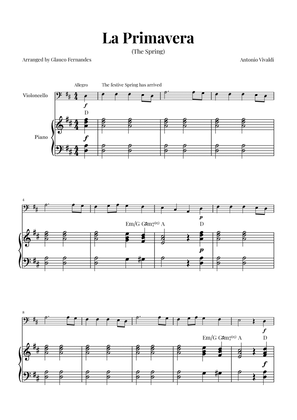 La Primavera (The Spring) by Vivaldi - Cello and Piano with Chord Notations