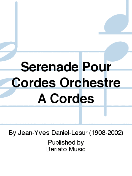 Serenade Pour Cordes Orchestre A Cordes