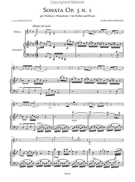 6 Sonatas Op. 5 (G 25-30) for Violin and Piano - Vol. 1: Sonatas Nos. 1-3