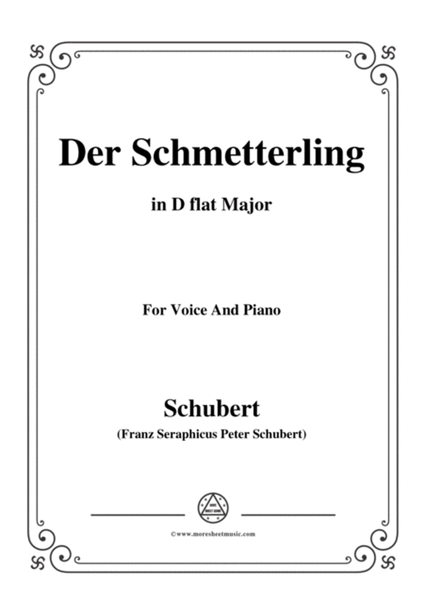 Schubert-Der Schmetterling,Op.57 No.1,in D flat Major,for Voice&Piano image number null