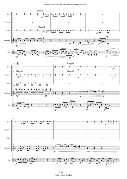 Concerto for viola and melodica and percussions Op.125 （Portable viola concerto op.125)　 Piano - Digital Sheet Music