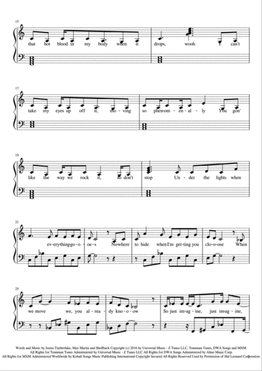 Can't Stop The Feeling from TROLLS Voice scores gallery preview page 2