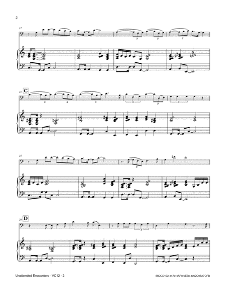 Unattended Encounters Unattended Encounters Piano scores gallery preview page 2