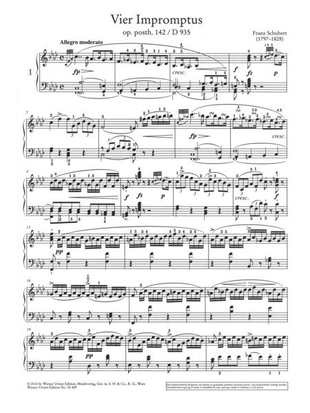 Impromptus for Piano D.935 Op. Post. 142