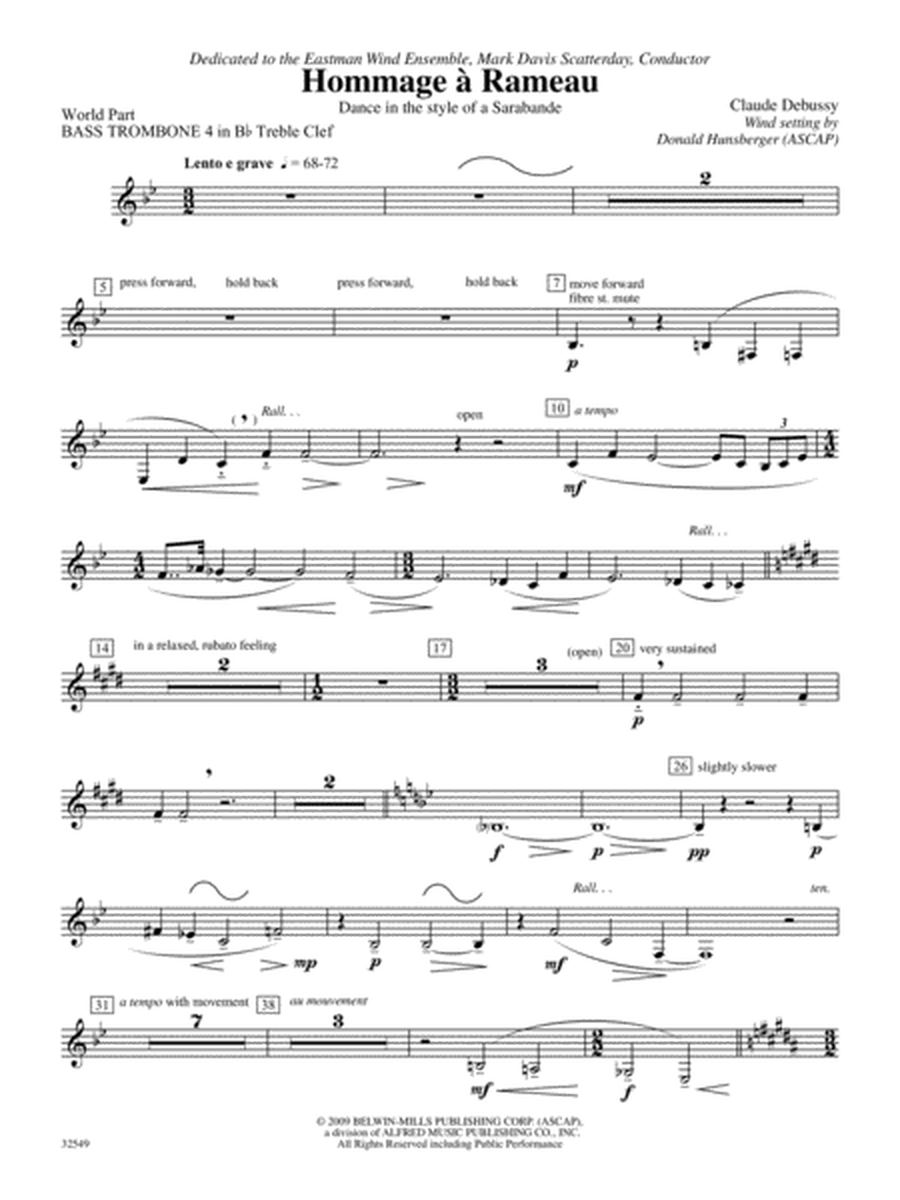 Hommage à Rameau: (wp) Bb Trombone T.C. 4