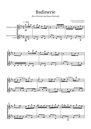 Badinerie by J. S. Bach (For Clarinet and Bass Clarinet)