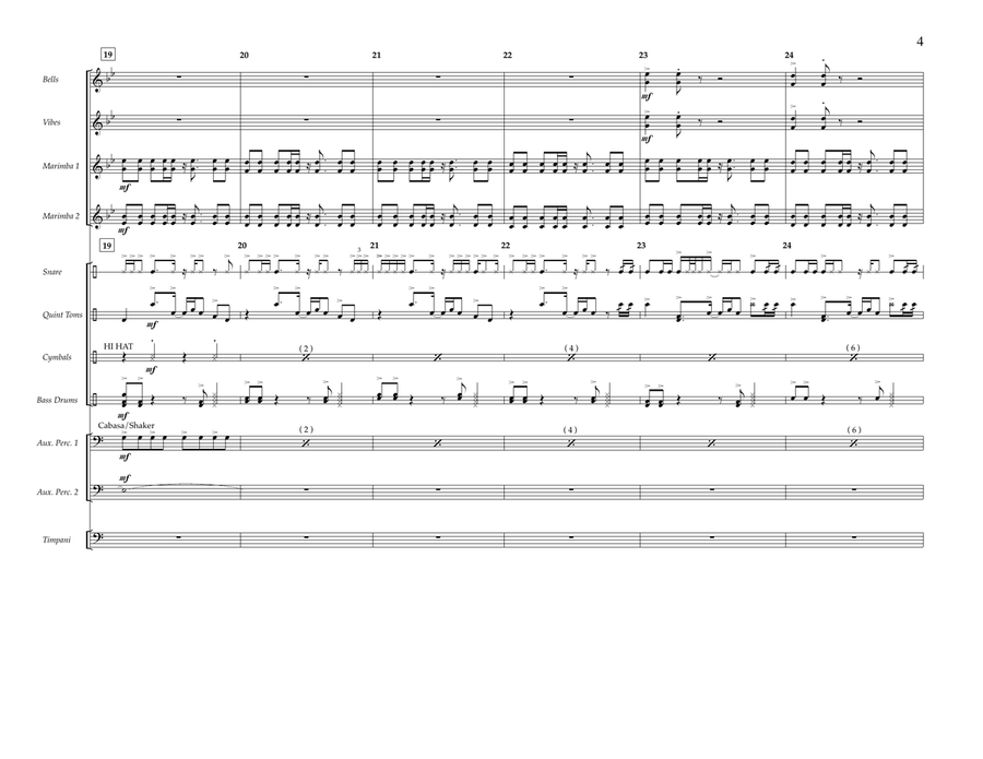 Pompeii - Percussion Score Marching Band scores gallery preview page 4