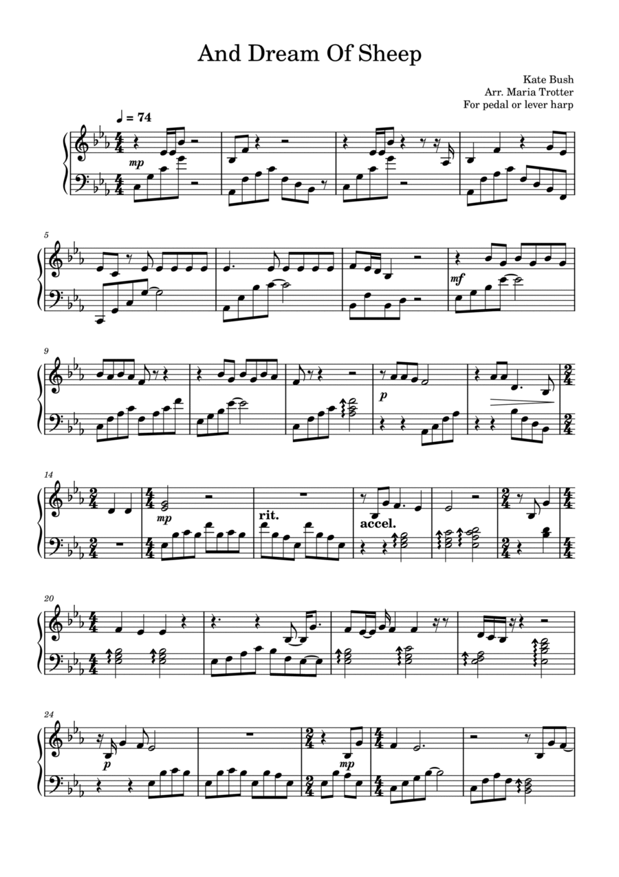 And Dream Of Sheep Celtic Harp scores gallery preview page 1