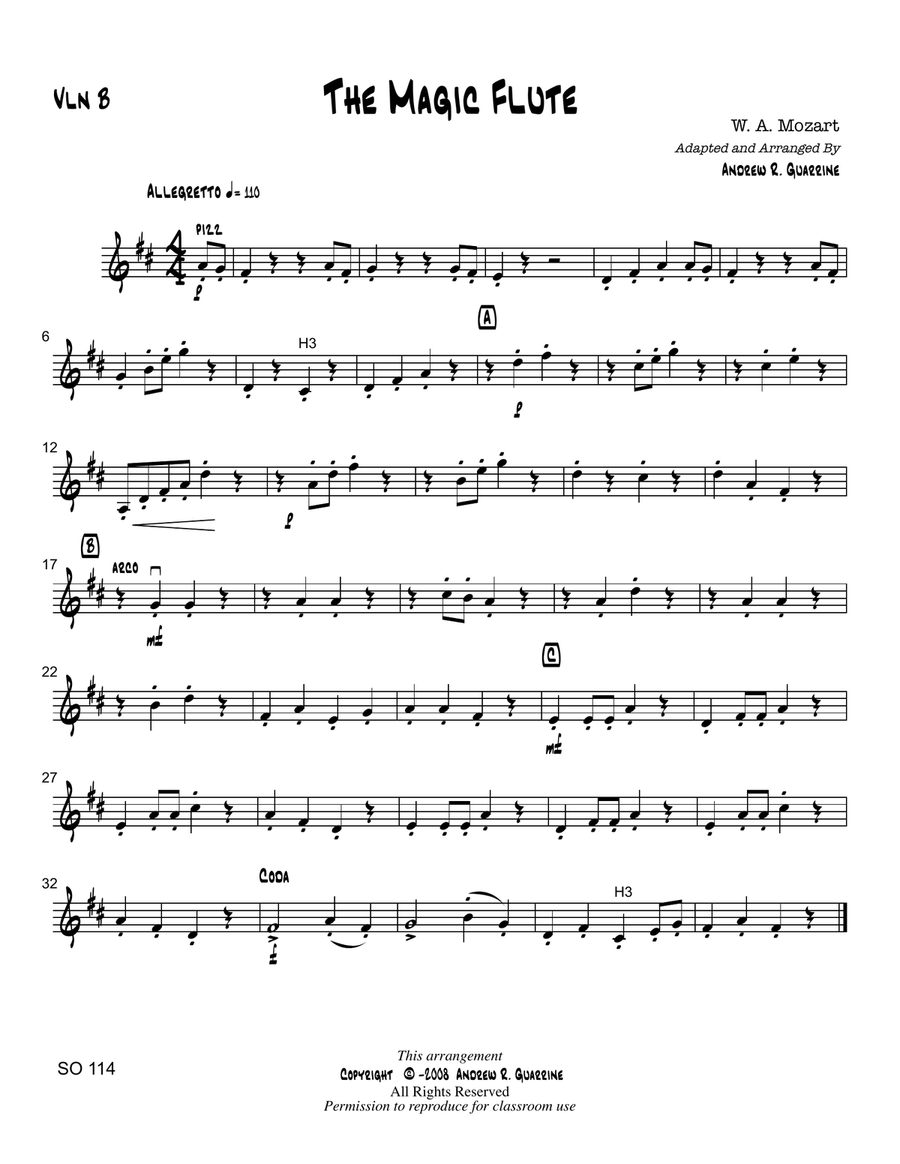(The) Magic Flute String Orchestra scores gallery preview page 1
