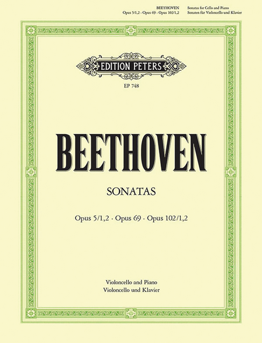 Sonatas - Cello and Piano (Complete) by Ludwig van Beethoven Piano Accompaniment - Sheet Music
