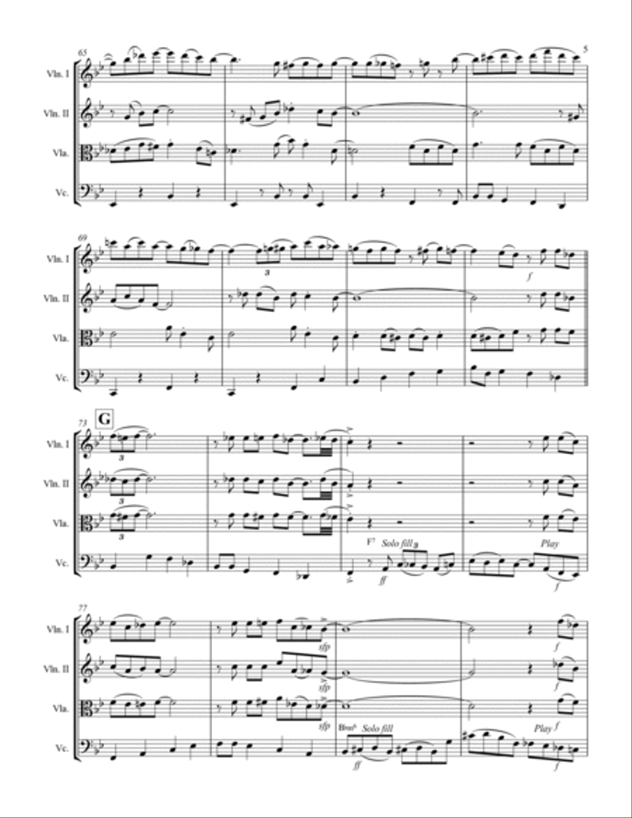St. Louis Blues (for String Quartet) String Quartet scores gallery preview page 6