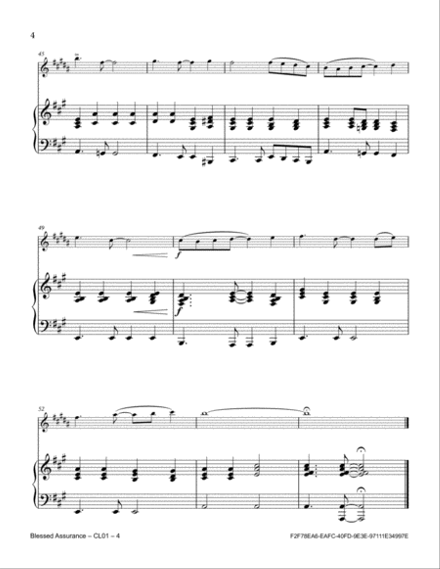 Blessed Assurance Blessed Assurance Clarinet Solo scores gallery preview page 4